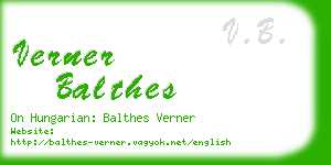 verner balthes business card